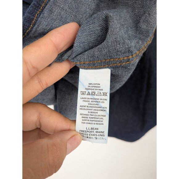 L.L. Bean Denim Button Up Shirt Men Size XL Traditional Fit Gorpcore Streetwear - Picture 9 of 9